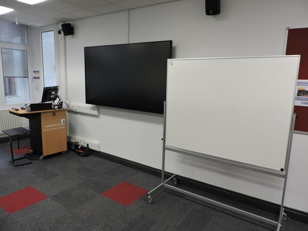 A room with a board