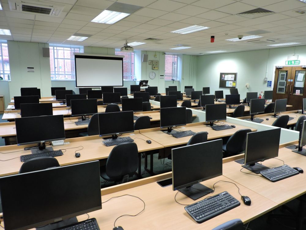 A room with computers