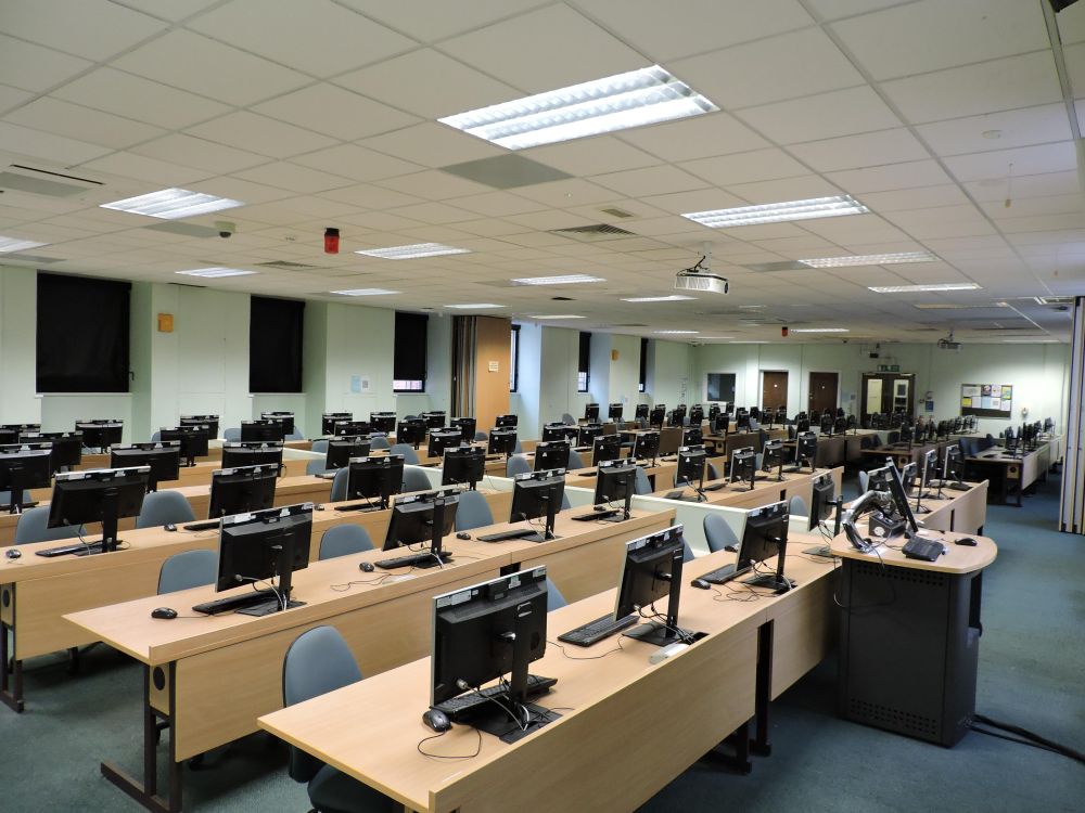 A room with computers