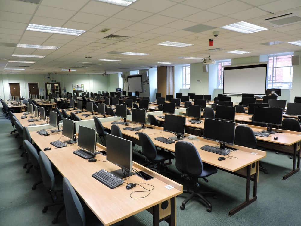 A room with computers