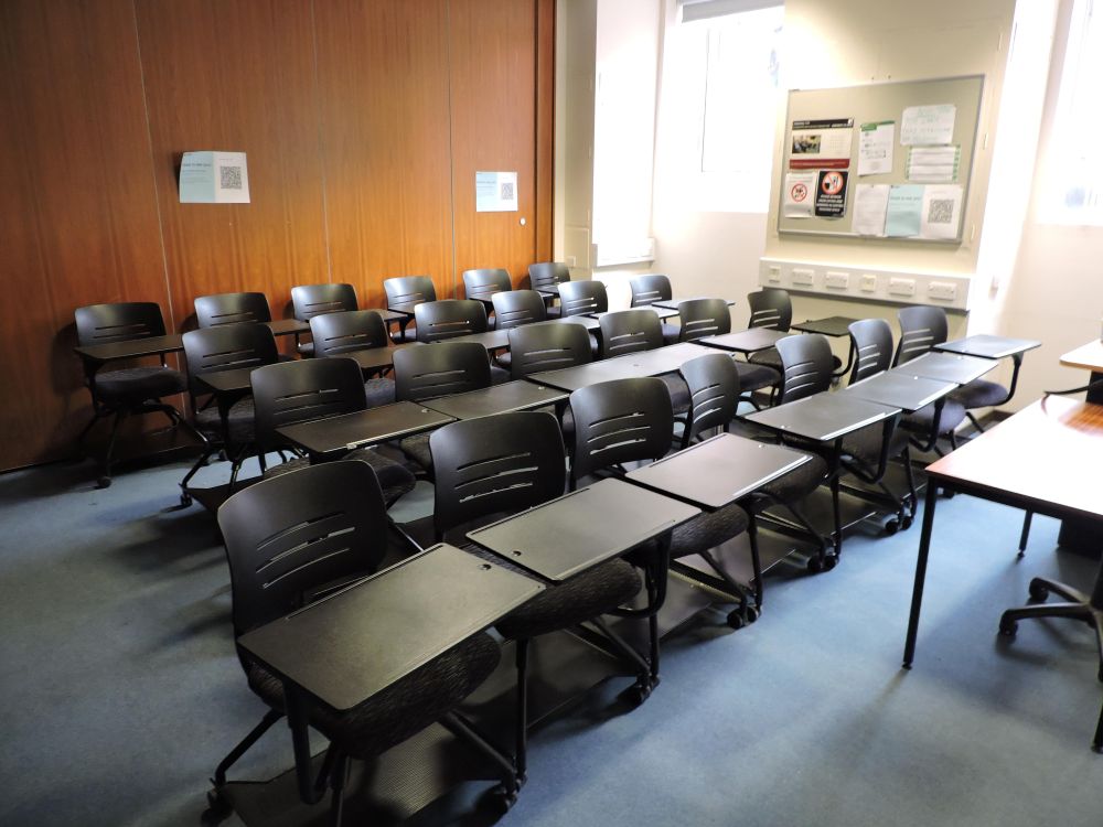 A room with chairs