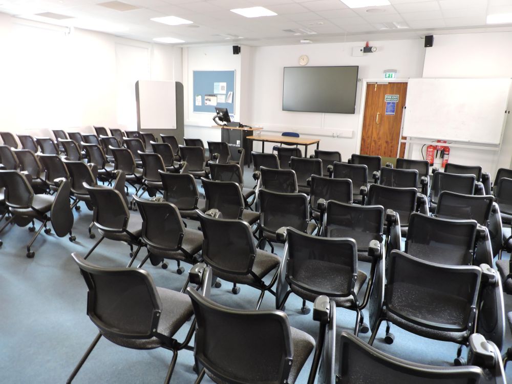 A room with chairs