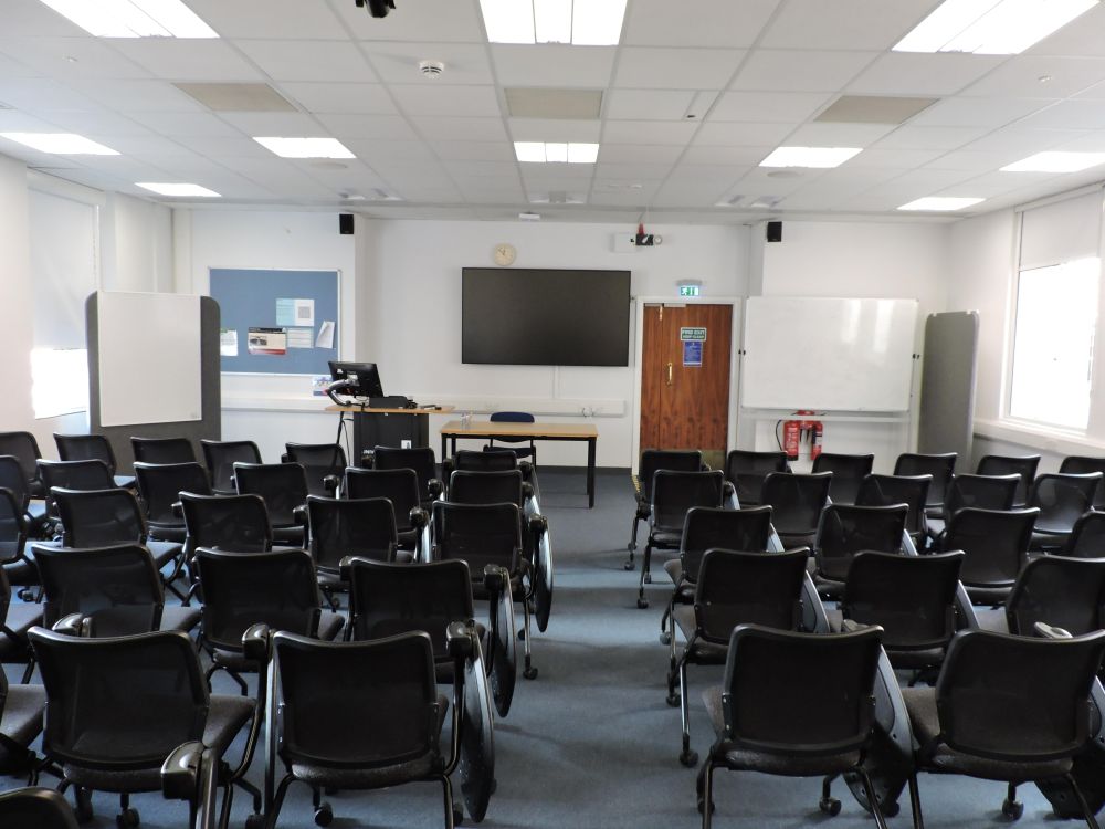 A room with chairs