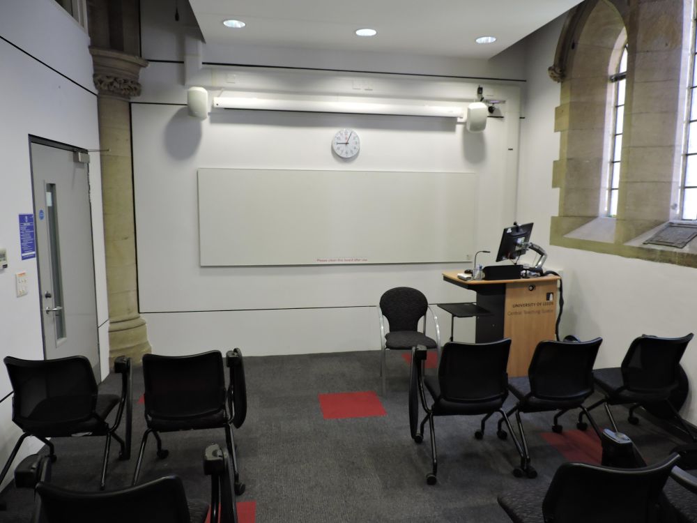 A room with a screen