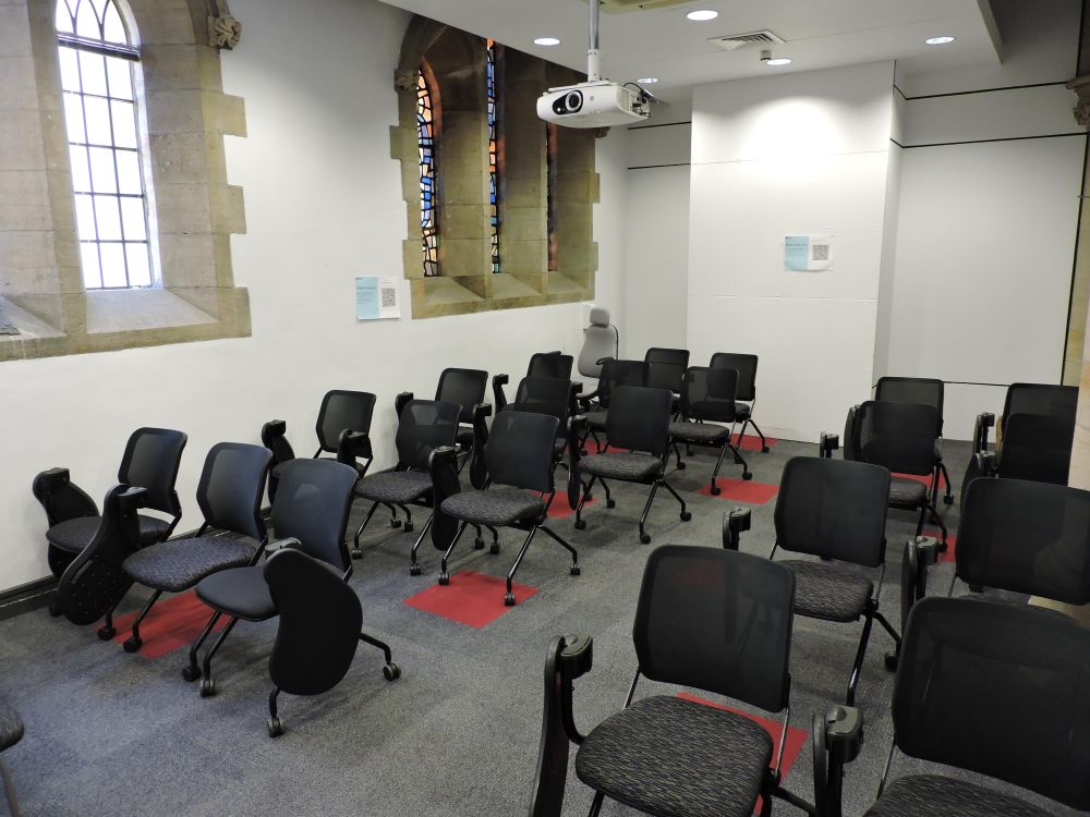 A room with chairs