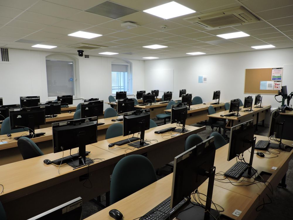 A room with computers