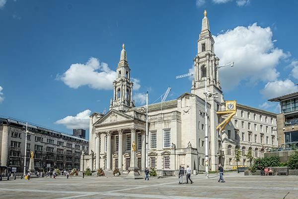 The Civic Hall in Millennium Square on a sunny day