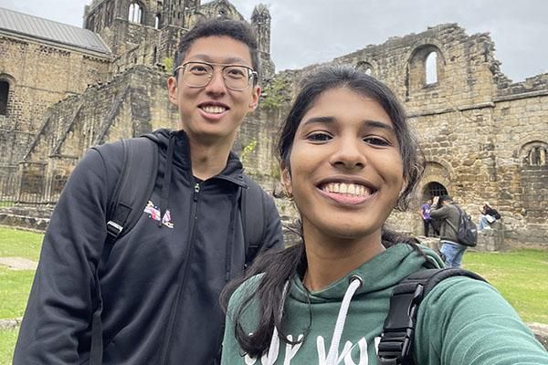 Huibin and their buddy from the Buddy Scheme at Kirkstall Abbey