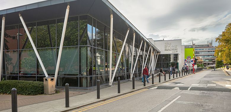 The entrance way to The Edge sports centre