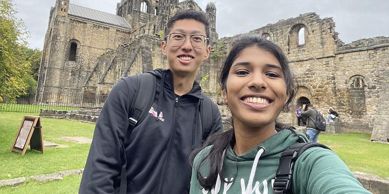 Huibin and their buddy from the Buddy Scheme at Kirkstall Abbey